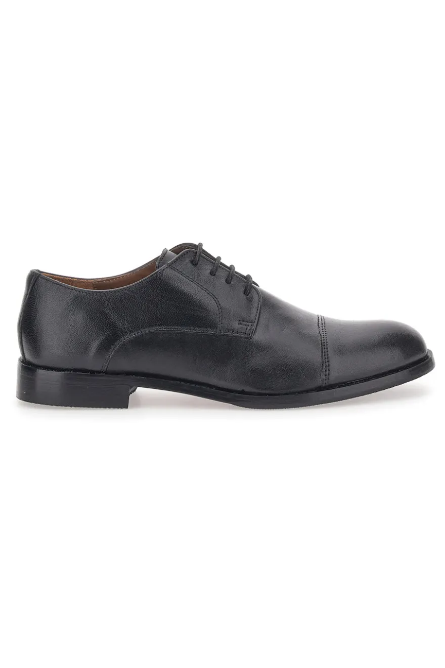 Max Dillan 566 schwarze Schnürschuhe aus echtem Leder