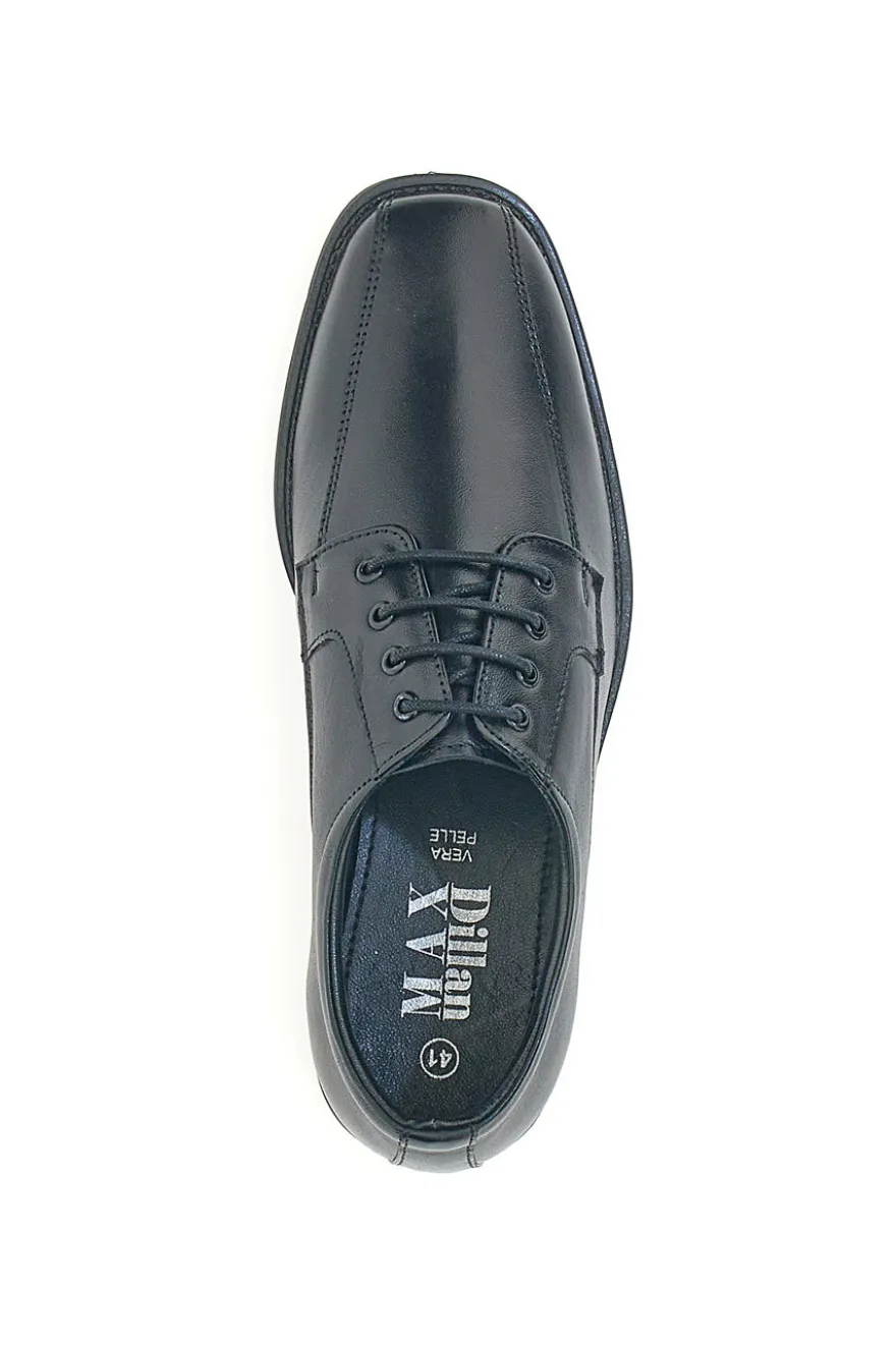 Max Dillan 01 Schwarze Schnürschuhe aus echtem Leder