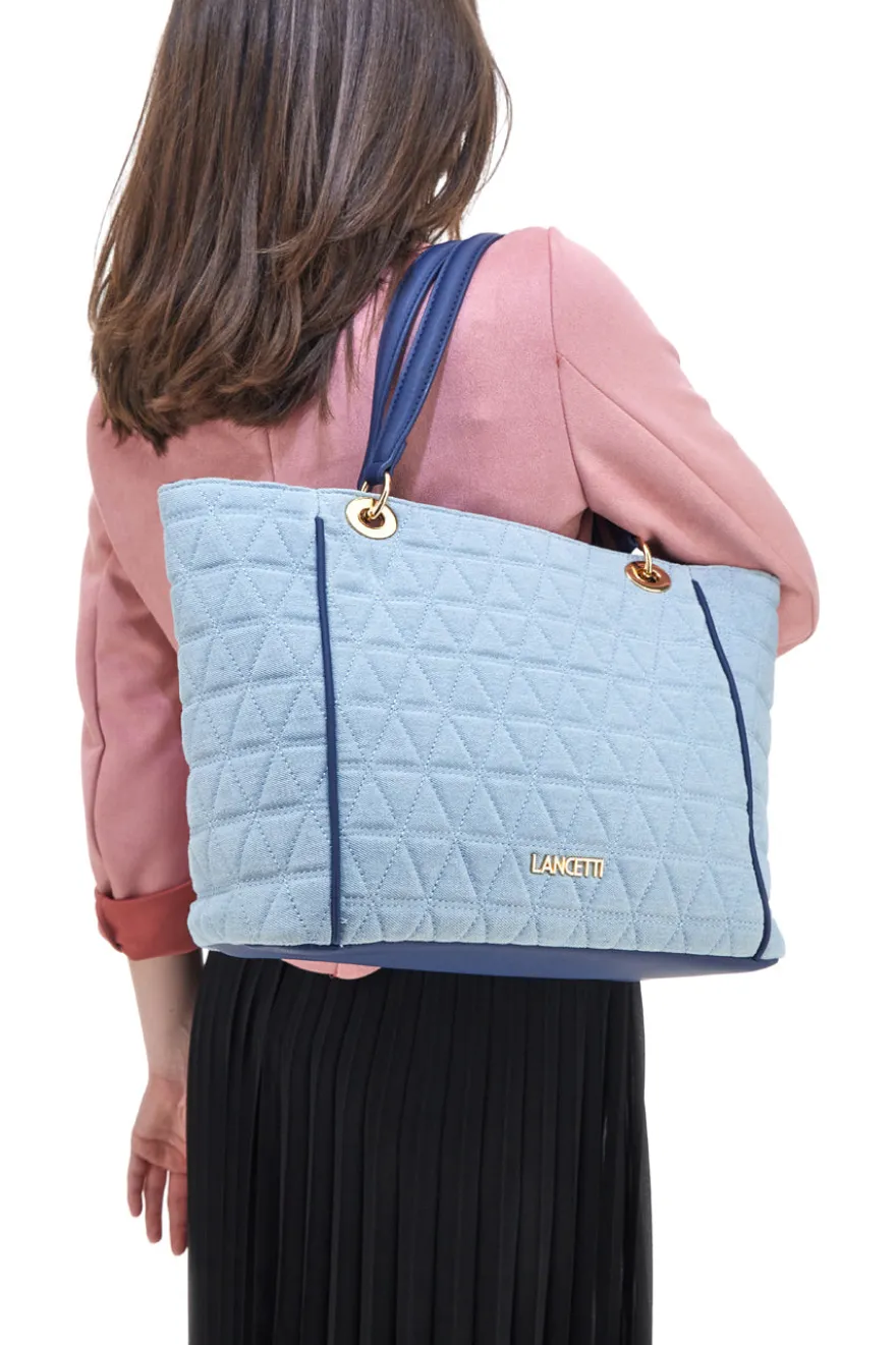Maxi Bag a Spalla Lancetti Levasque Denim