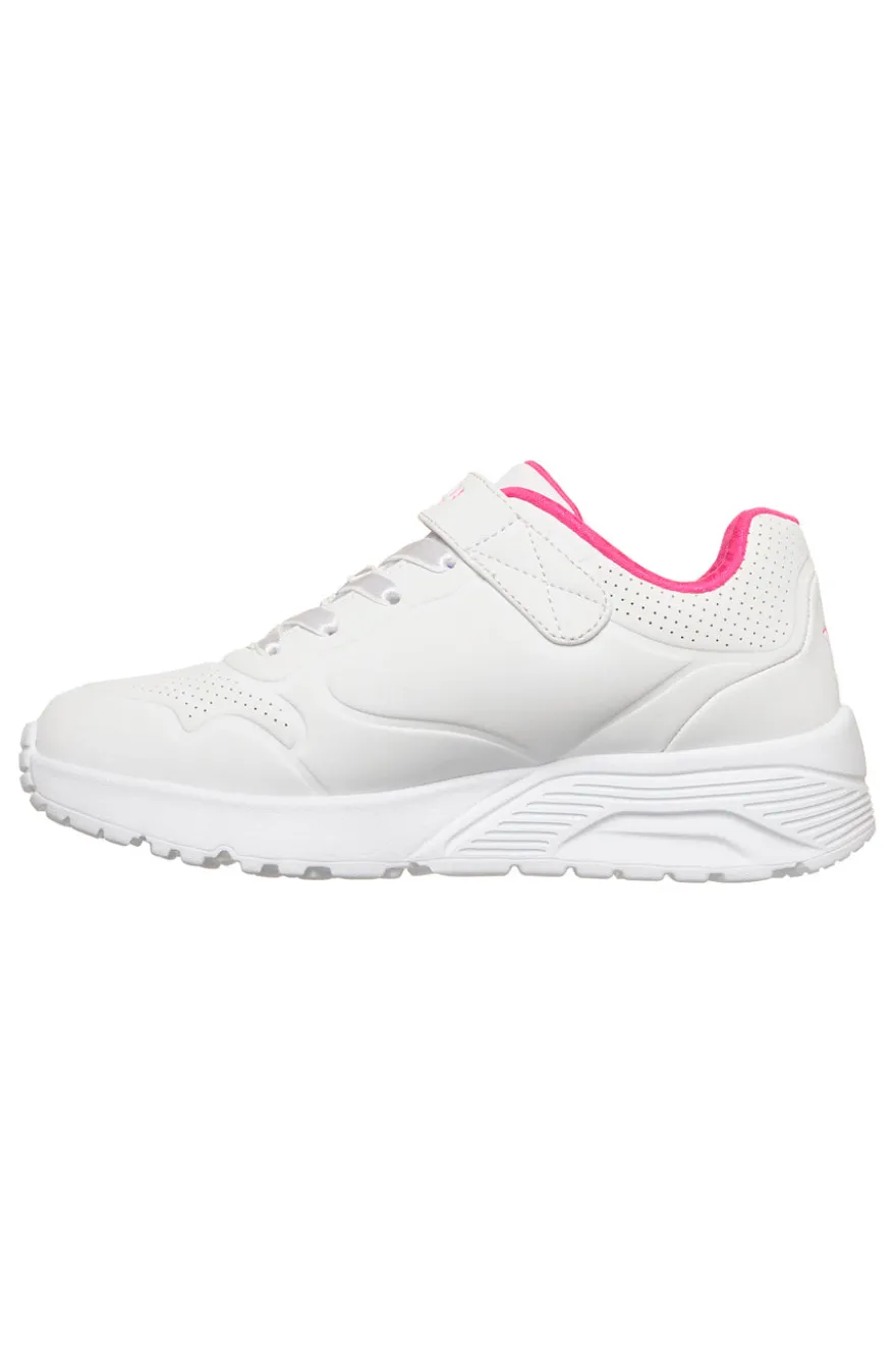 Mädchen weiße Turnschuhe Skechers Uno Lite Star Icon