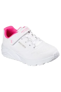 Mädchen weiße Turnschuhe Skechers Uno Lite Star Icon