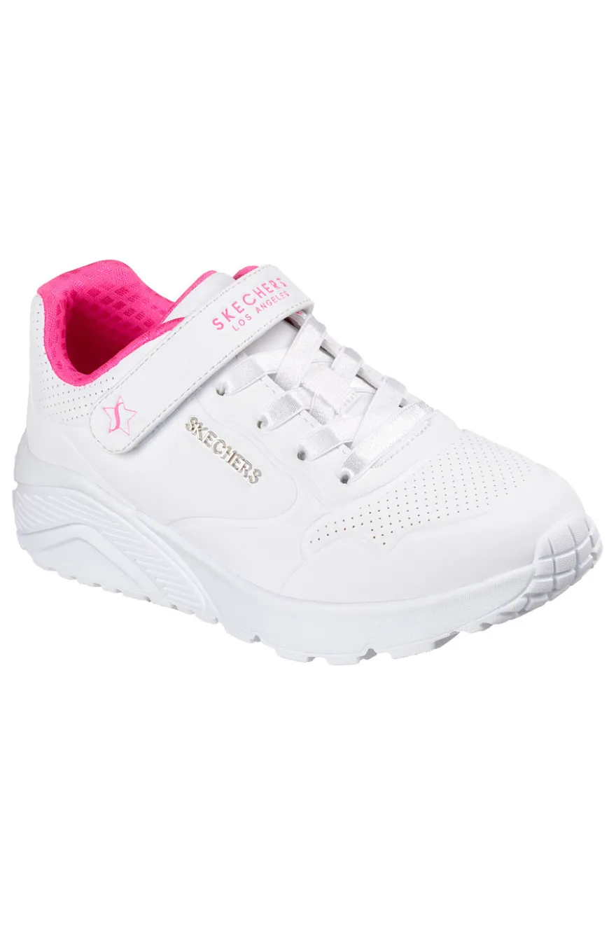 Mädchen weiße Turnschuhe Skechers Uno Lite Star Icon