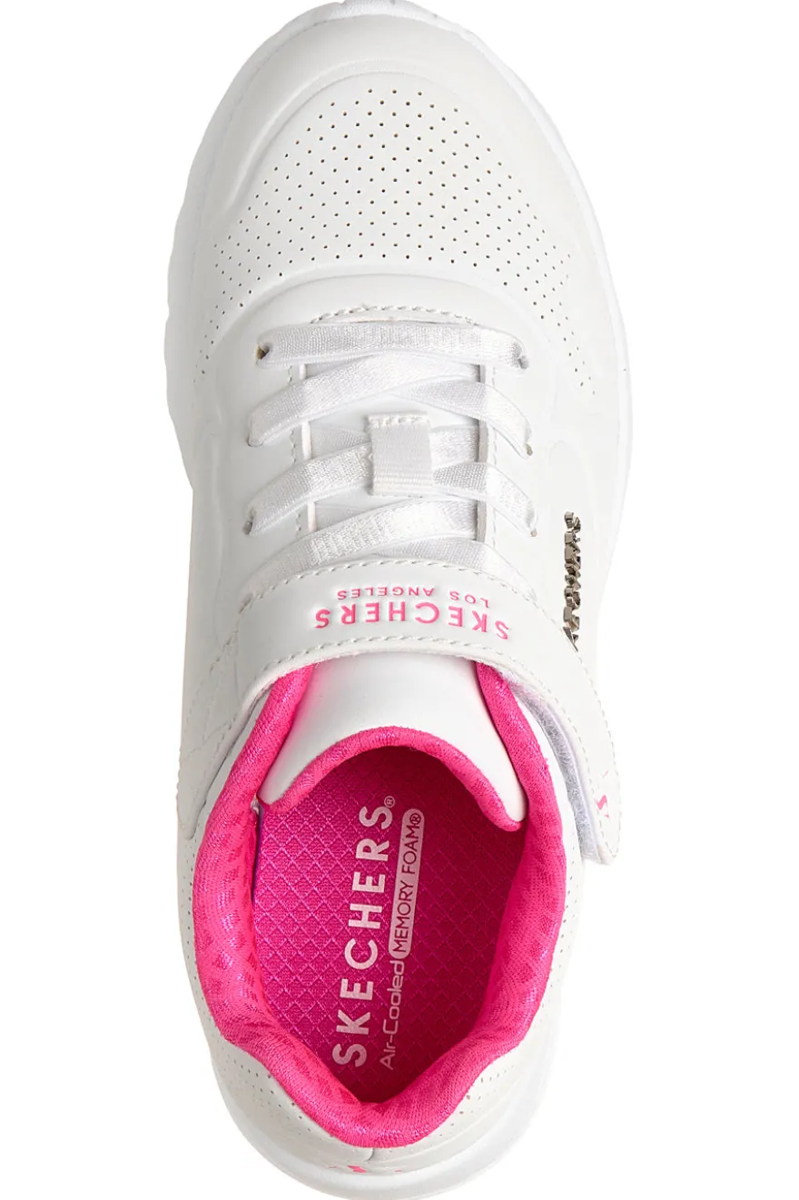 Mädchen weiße Turnschuhe Skechers Uno Lite Star Icon