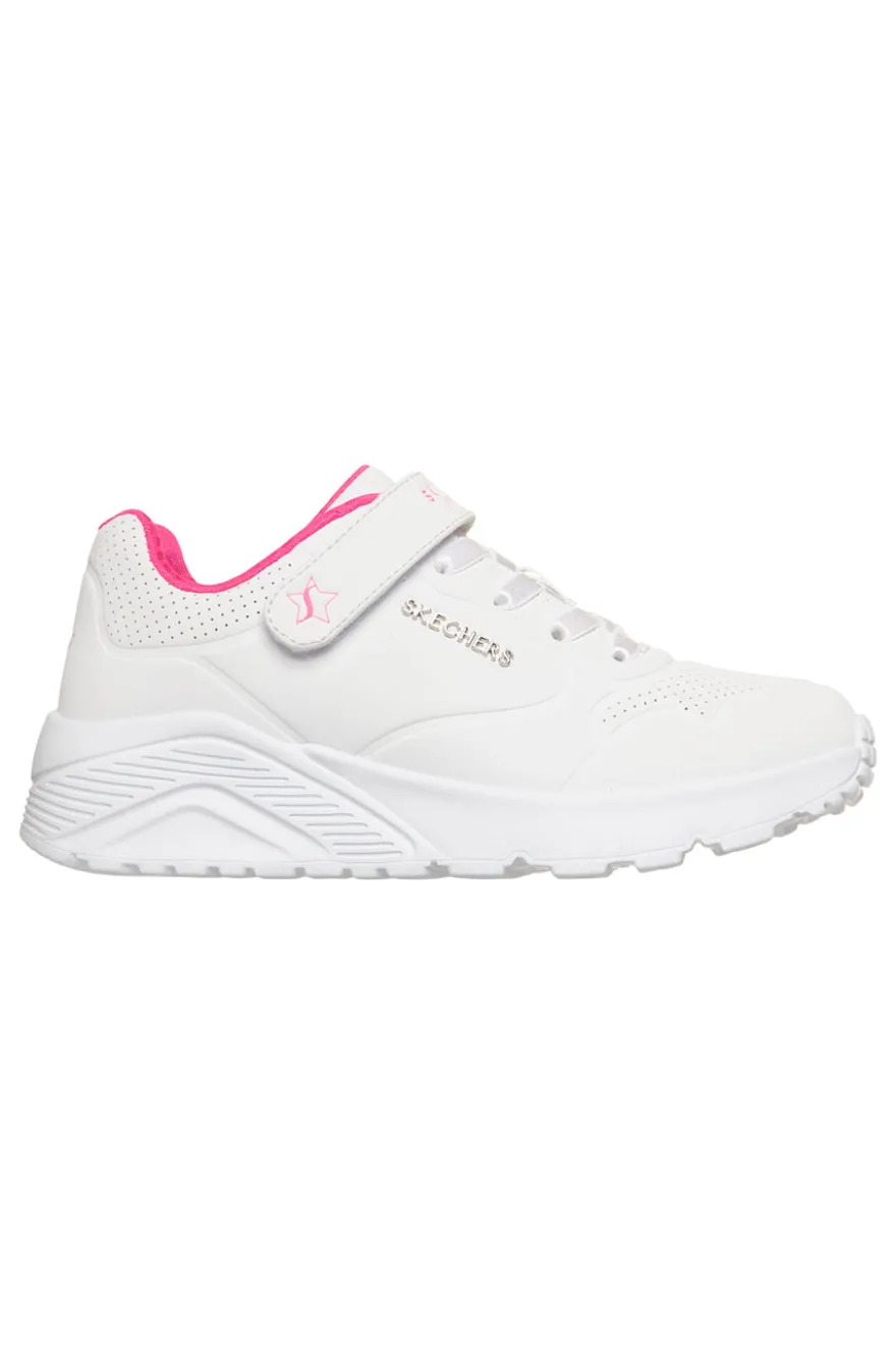 Mädchen weiße Turnschuhe Skechers Uno Lite Star Icon