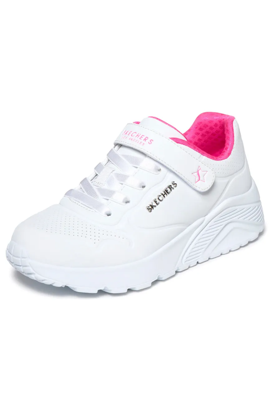 Mädchen weiße Turnschuhe Skechers Uno Lite Star Icon