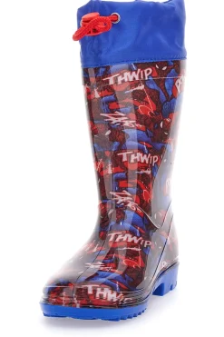 Mehrfarbige Gummistiefel mit Spiderman-Aufdruck und Spiderman-Kordelzug R1310587S02