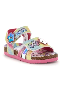 Mehrfarbige Sandalen mit schillernden Blumen und Riemenverschluss Unicorn S8010161T