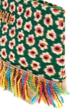 Mehrfarbige Strand-Clutch-Tasche mit Fransen Basile CLASSBA22218