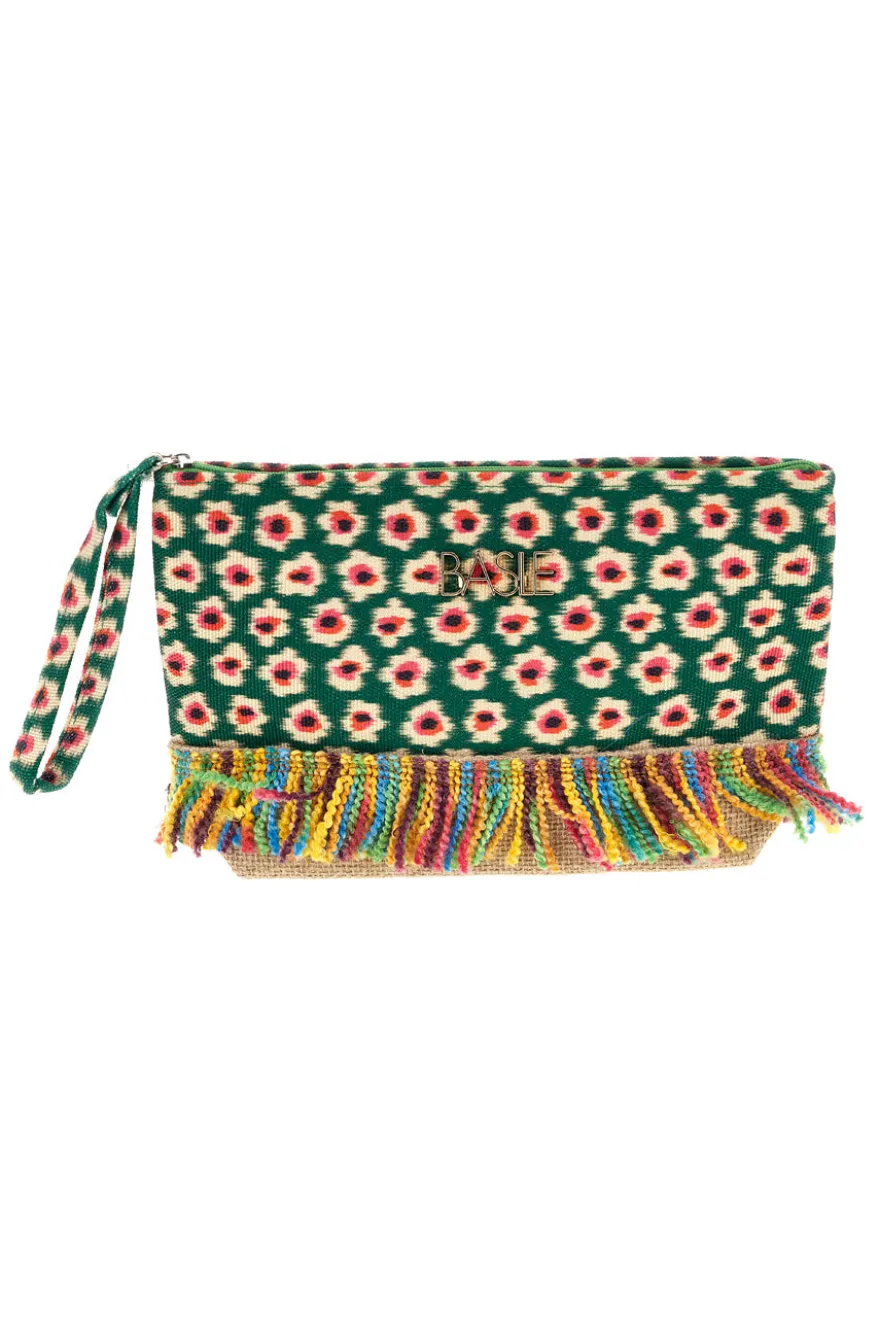 Mehrfarbige Strand-Clutch-Tasche mit Fransen Basile CLASSBA22218