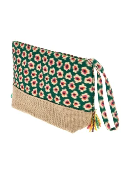 Mehrfarbige Strand-Clutch-Tasche mit Fransen Basile CLASSBA22218