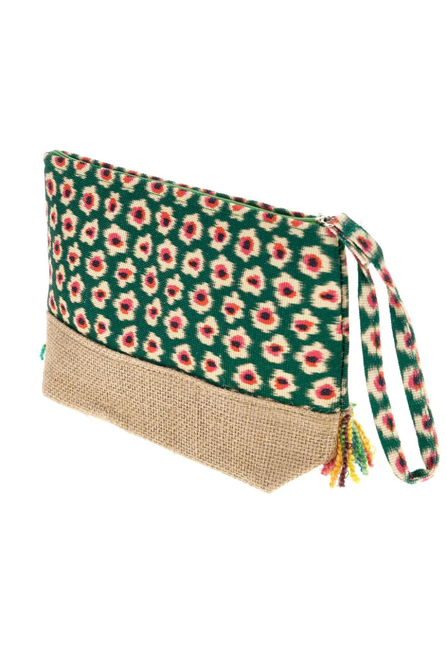 Mehrfarbige Strand-Clutch-Tasche mit Fransen Basile CLASSBA22218
