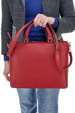 Mini Borsa a Tracolla Rossa con dettagli Dorati e Manico Rimovibile DOUBLE CHECK 18247-3