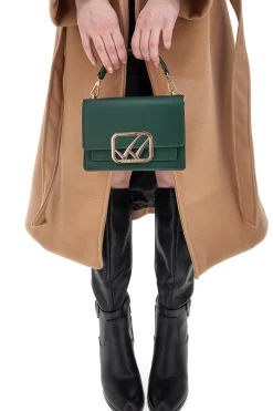 Mini Borsa a Tracolla Verde con dettagli Dorati e Manico Rimovibile Double Check 18244-1