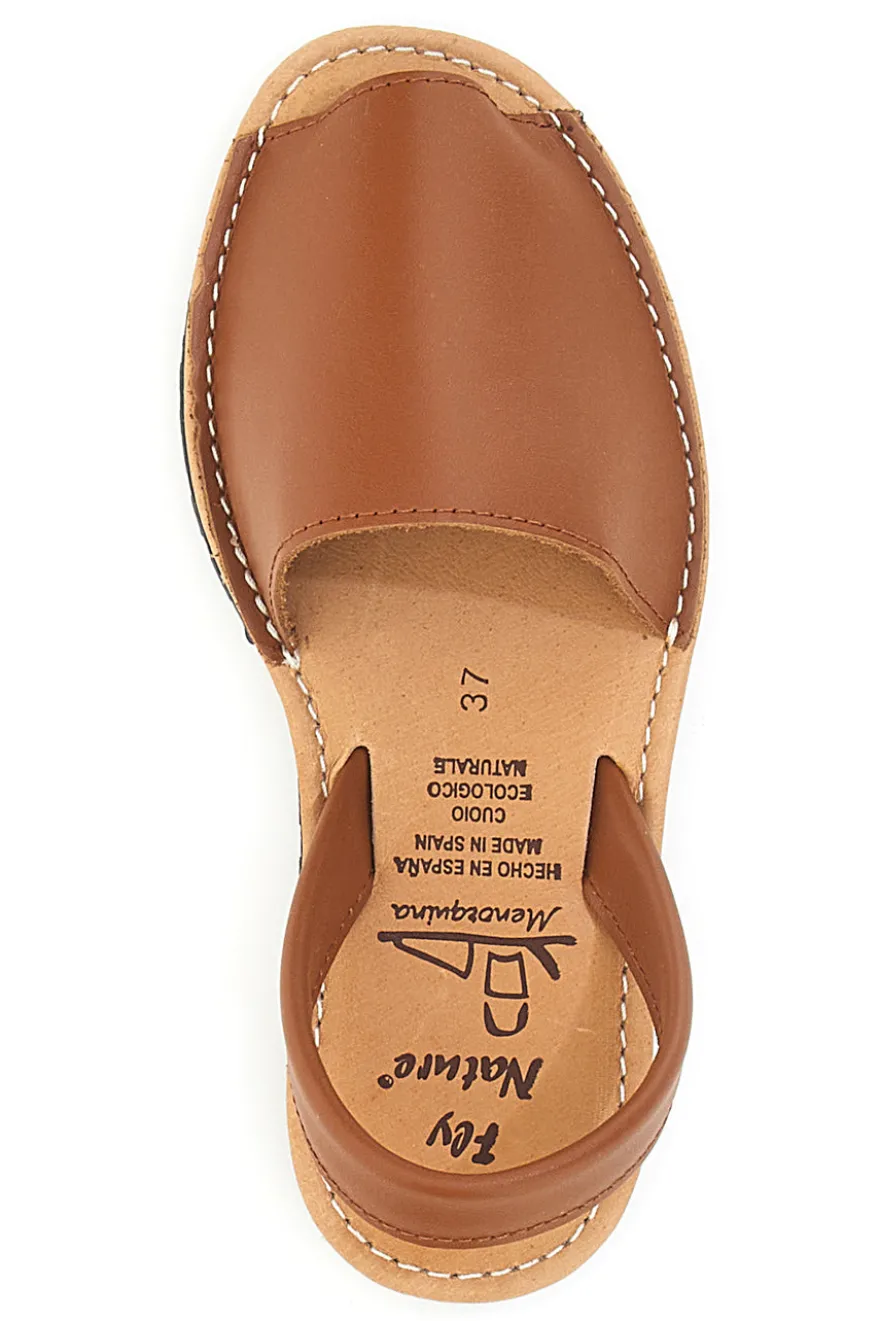 Minorchine Marroni Open Toe in Materie Sintetiche Fly Nature MN101