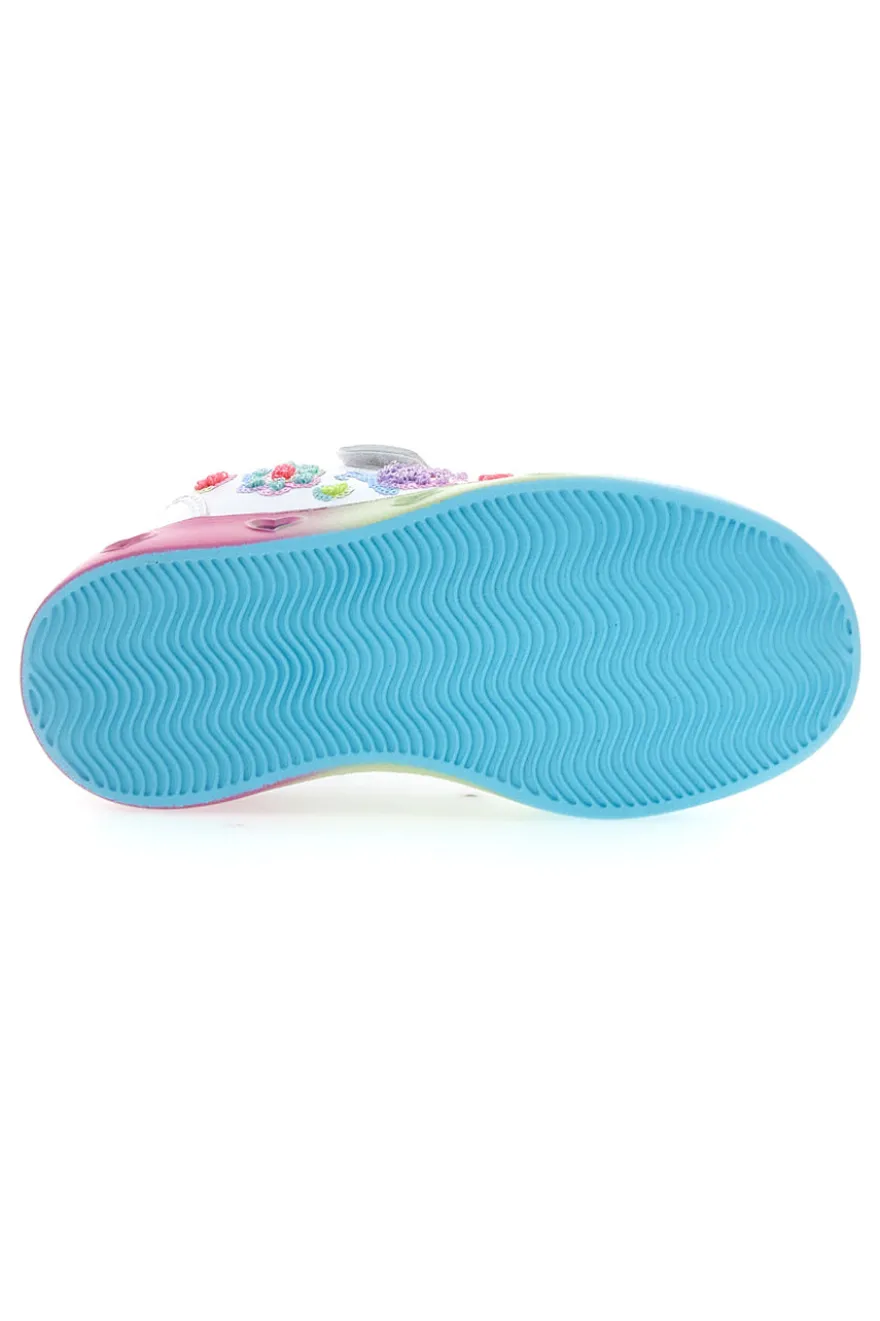 M-Kids MG25111 Weiße Turnschuhe mit mehrfarbigen Lichtern