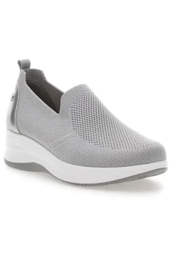 Mocassini Argento con Tomaia in Mesh e Platform INBLU 41 IC