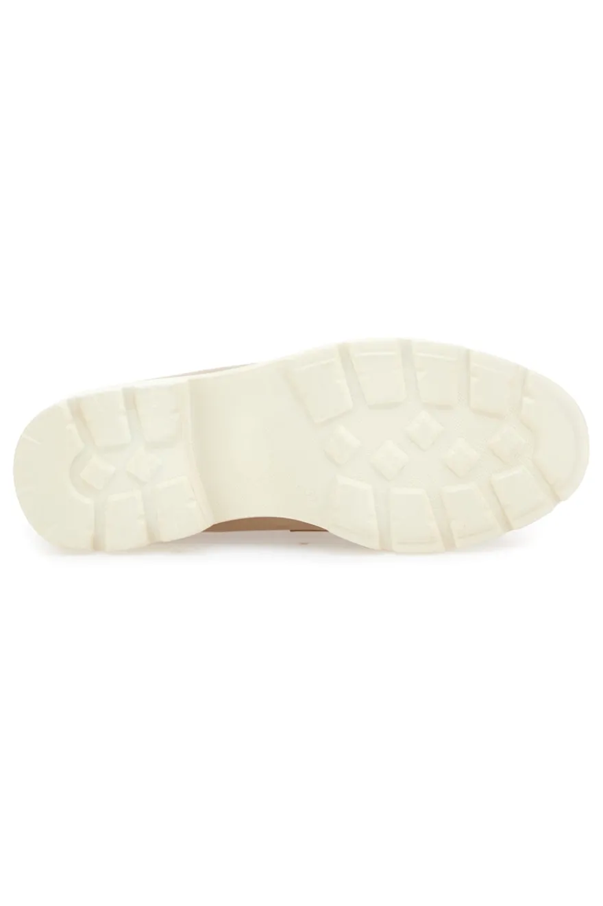 Mocassini beige con bocca di leone e Suola Bianca LE HAVRE PARIS KMD25S15G