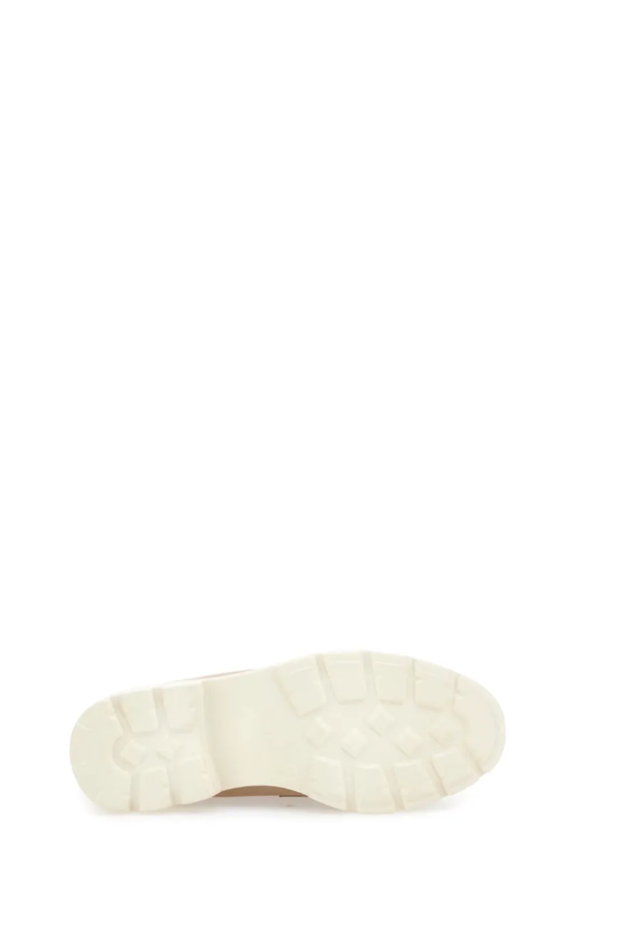 Mocassini beige con bocca di leone e Suola Bianca LE HAVRE PARIS KMD25S15G