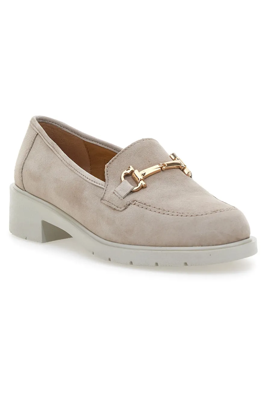 Mocassini Beige Con Morsetto Prima Riga 22729IGNIS