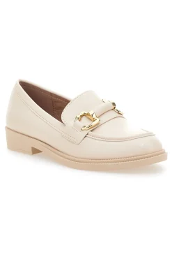 Mocassini Beige con Morsetto Oro Talemi 2401