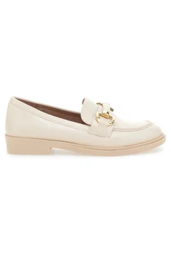 Mocassini Beige con Morsetto Oro Talemi 2401