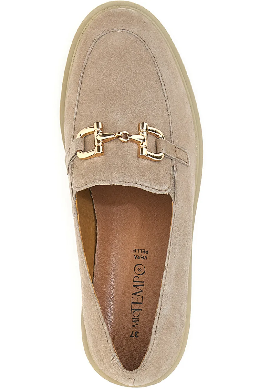 Mocassini Beige con Morsetto Dorato Mio Tempo 21216