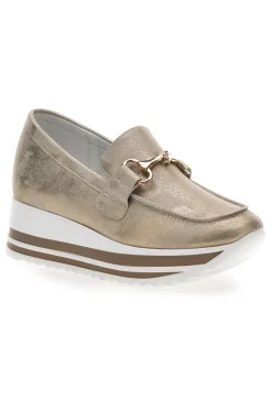 Mocassini Beige Con Morsetto Oro e Platform Energy 42