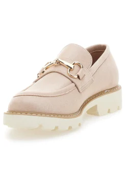 Mocassini Beige con Suola a Contrasto Bianca LE HAVRE PARIS BL602915
