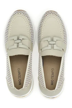 Mocassini Beige con Tomaia Traforata MIO TEMPO H82232LF14