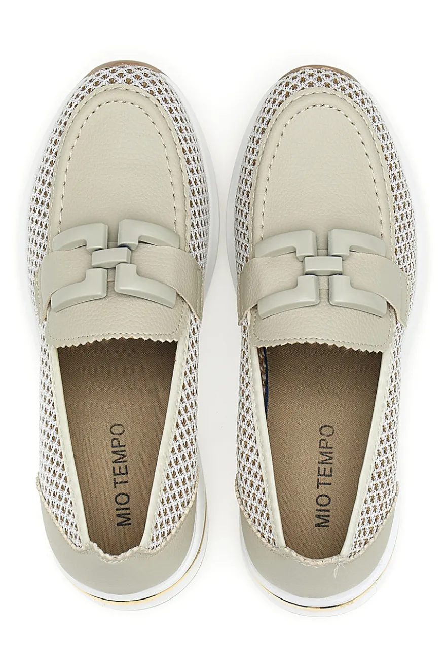 Mocassini Beige con Tomaia Traforata MIO TEMPO H82232LF14