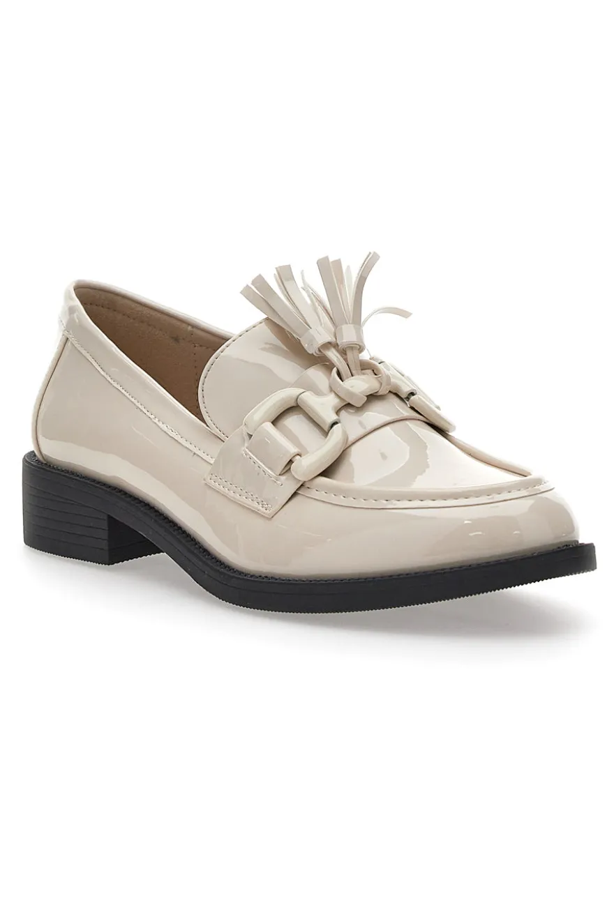 Mocassini beige effetto lucido con nappine MARIELLA BURANI 50884681