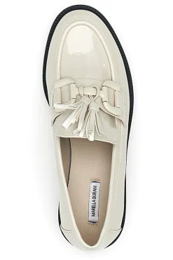 Mocassini beige effetto lucido con nappine MARIELLA BURANI 50884681