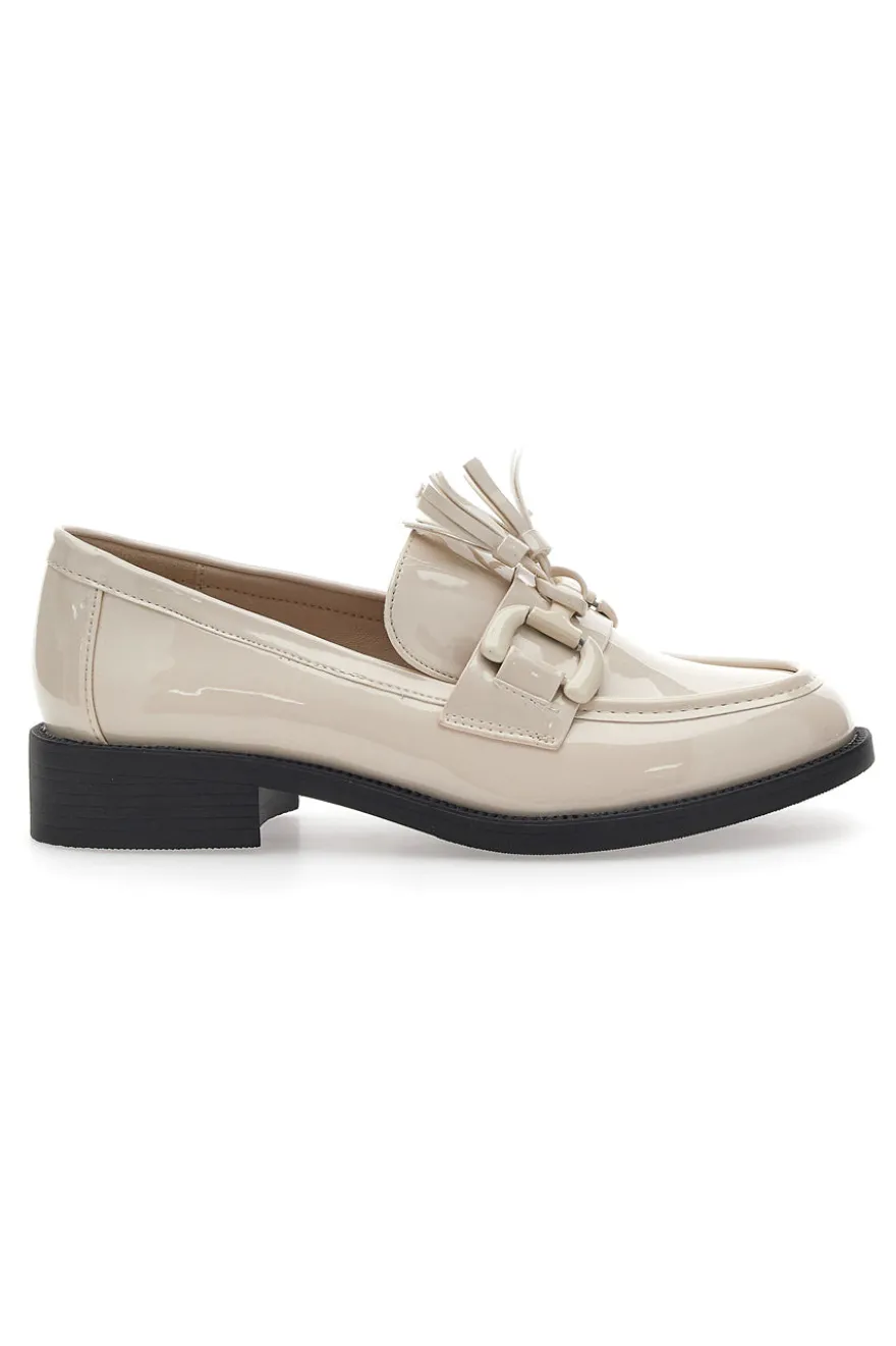 Mocassini beige effetto lucido con nappine MARIELLA BURANI 50884681