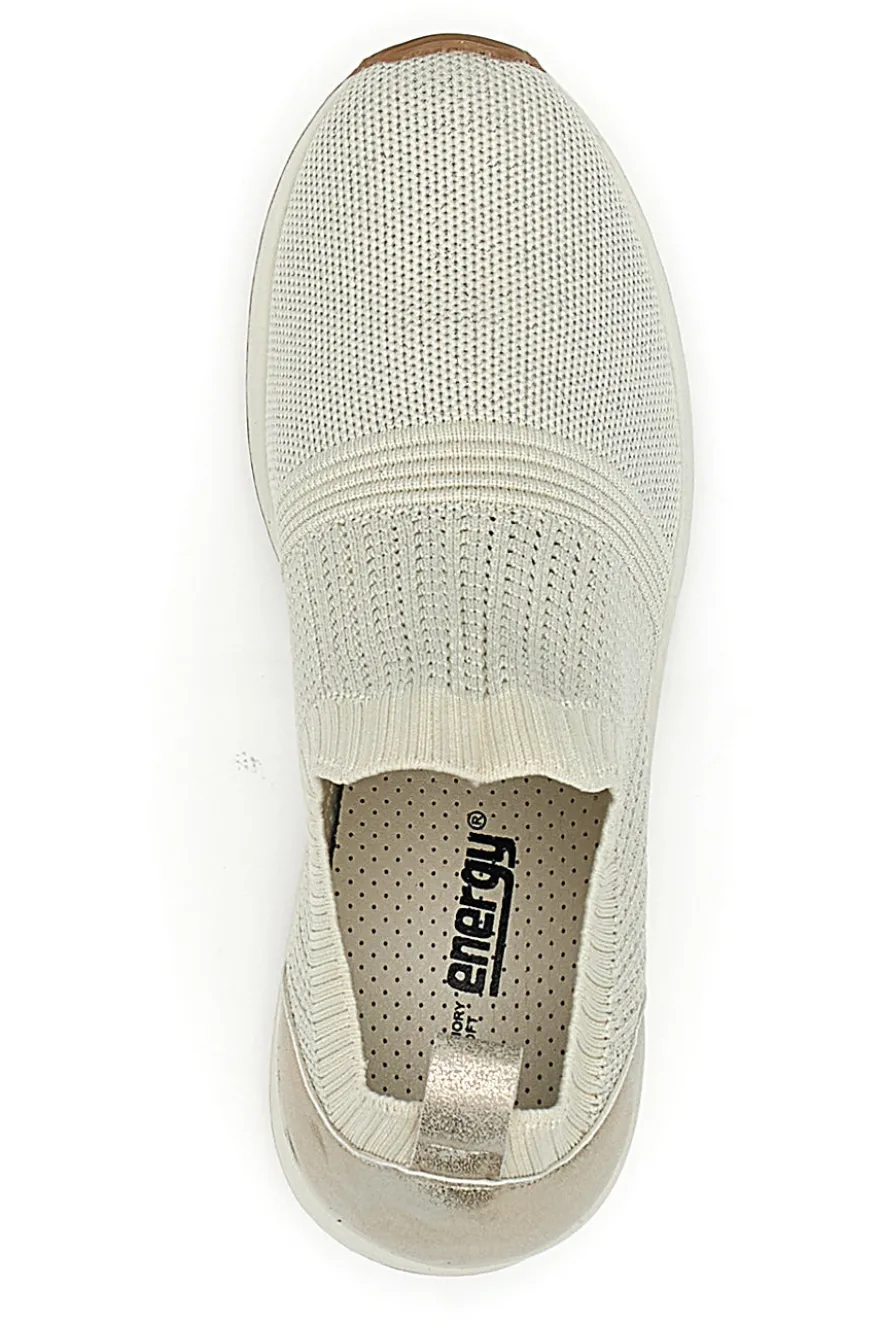 Mocassini Beige in Tela con Zeppa ENERGY E20