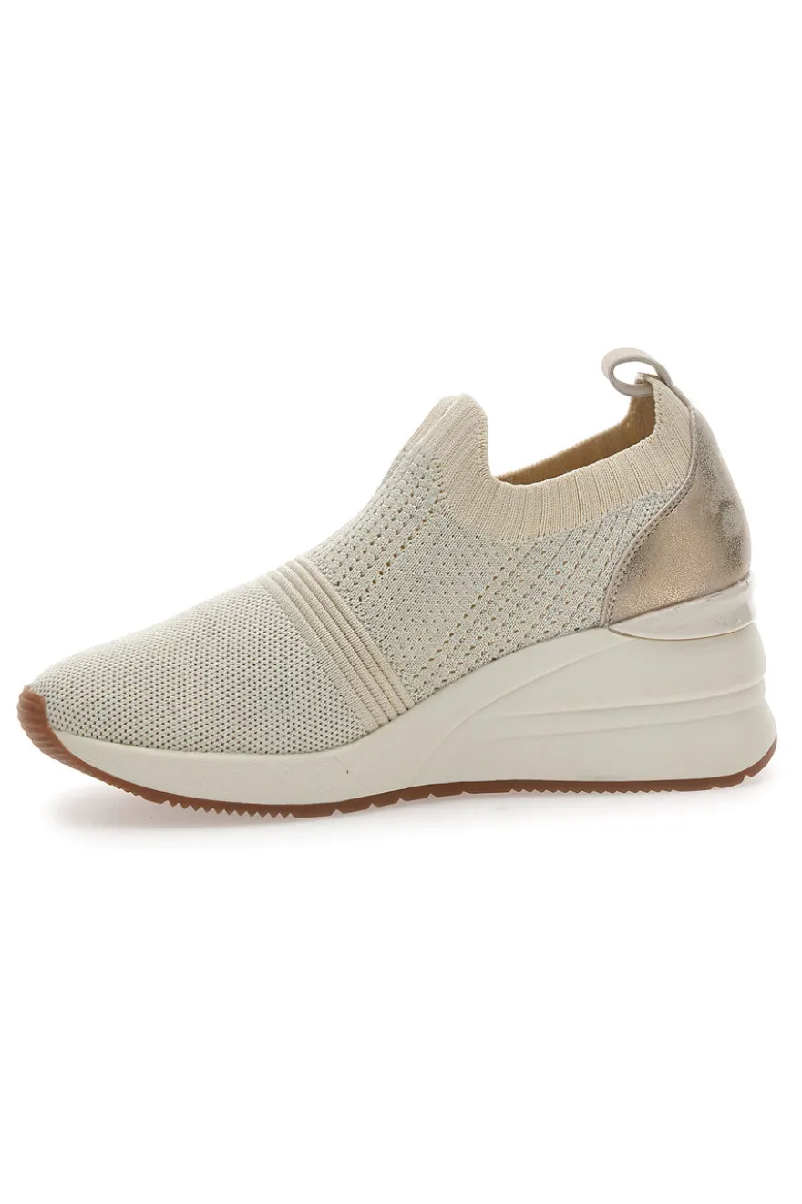Mocassini Beige in Tela con Zeppa ENERGY E20