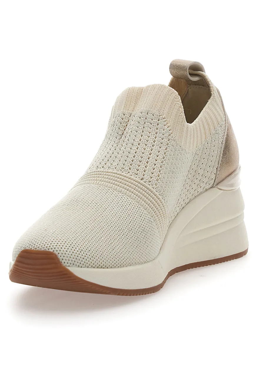 Mocassini Beige in Tela con Zeppa ENERGY E20