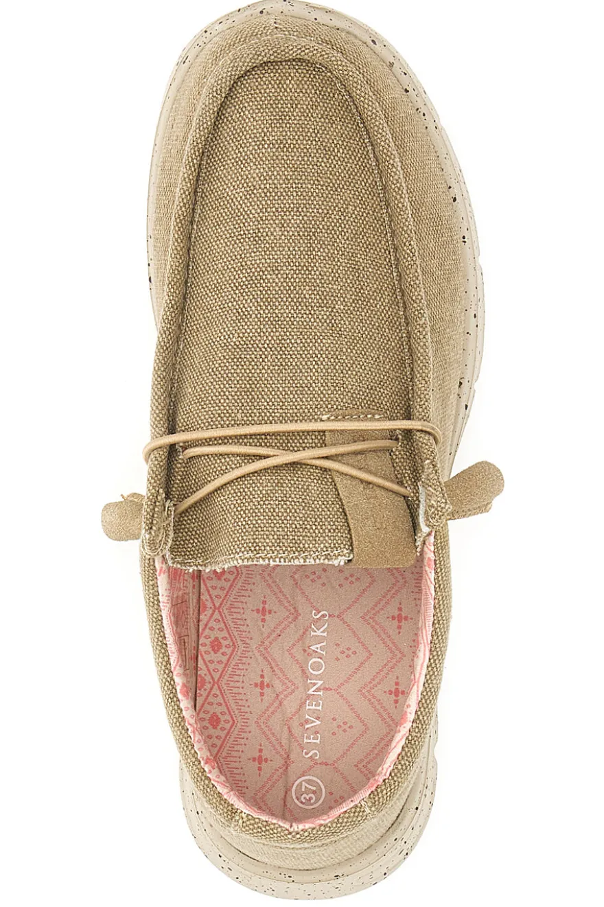 Mocassini Beige in Tela da Uomo Sevenoaks 1147