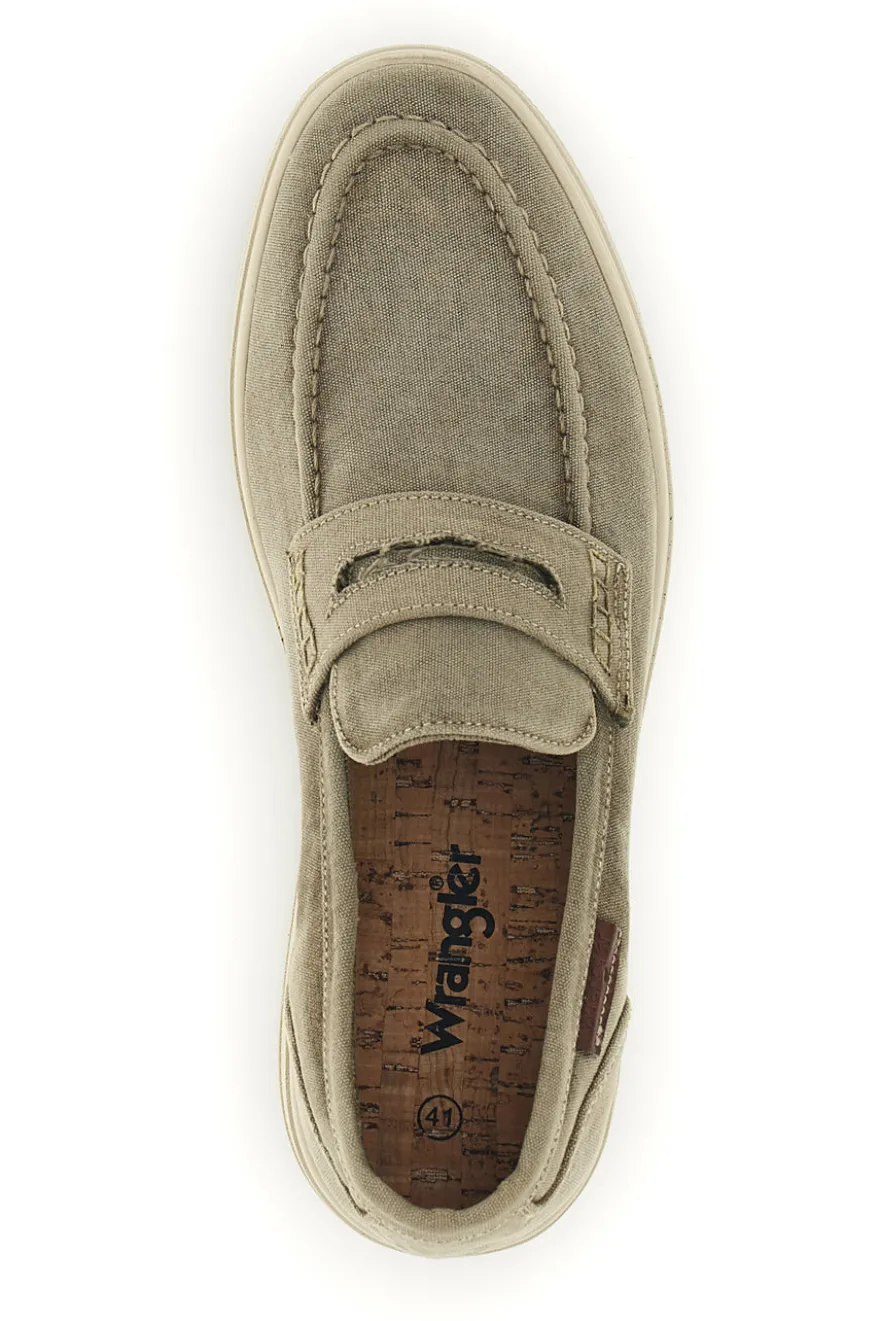 Mocassini beige in tessuto Wrangler 2026103538F
