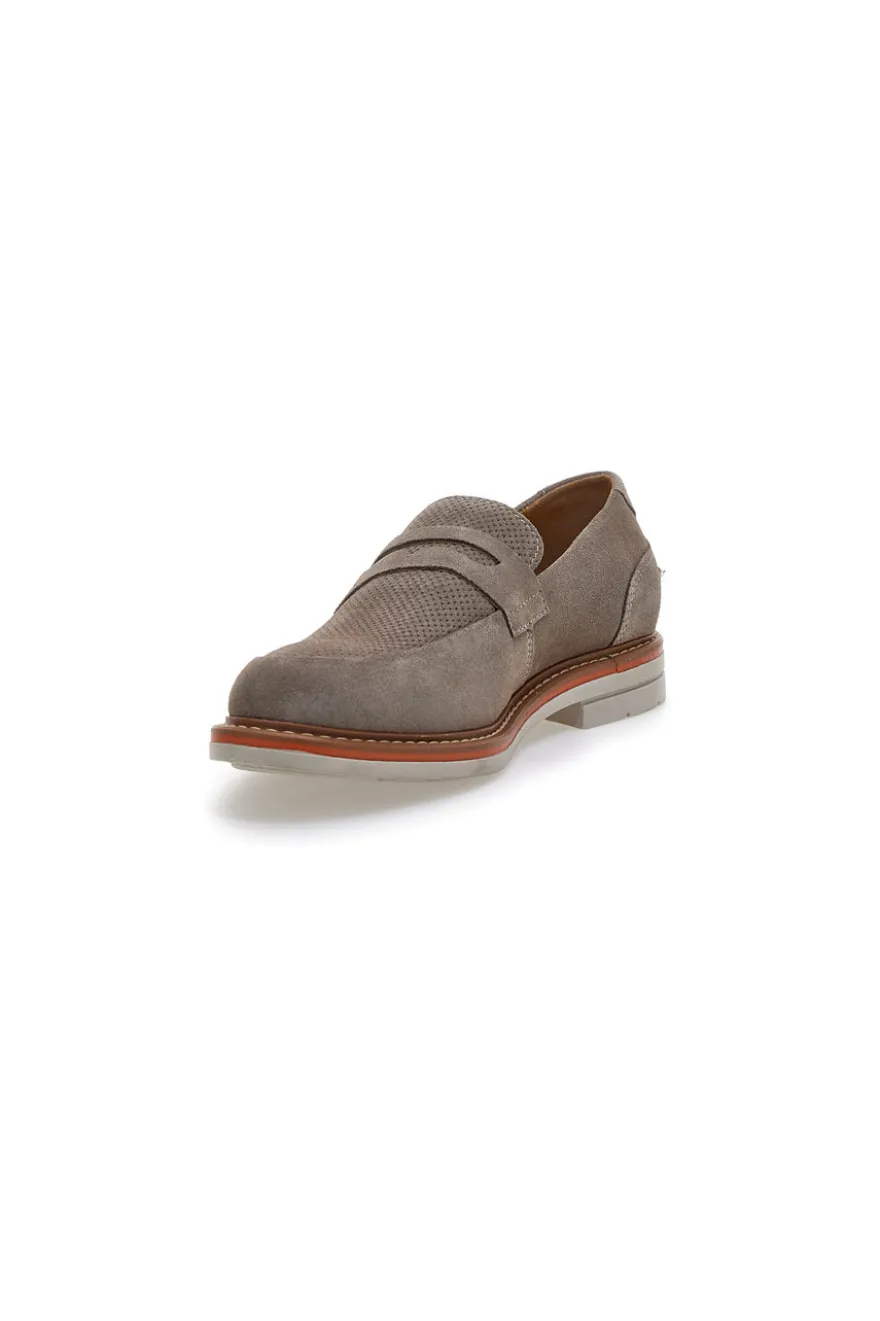 Mocassini Beige In Vera Pelle Scamosciata Pittarello Active 2402
