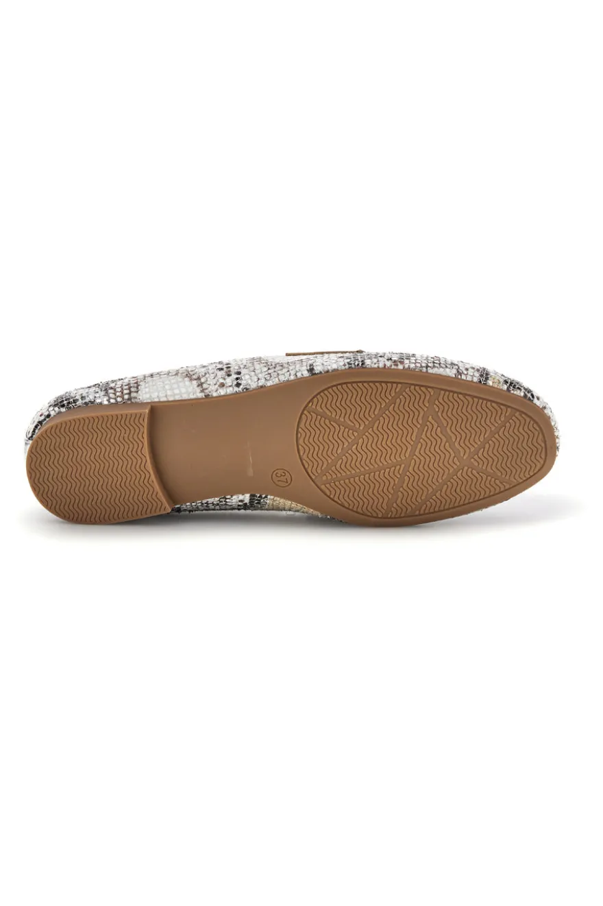 Mocassini beige stampa animalier Le havre paris TW26S2300807