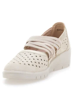 Mocassini beige traforati con strappo The First Active 5