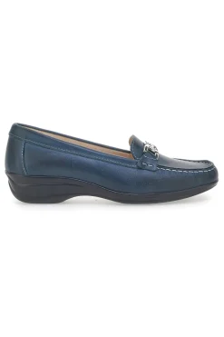 Mocassini Blu Con Accessorio Argentato Pittarello Focus 8134