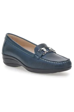 Mocassini Blu Con Accessorio Argentato Pittarello Focus 8134