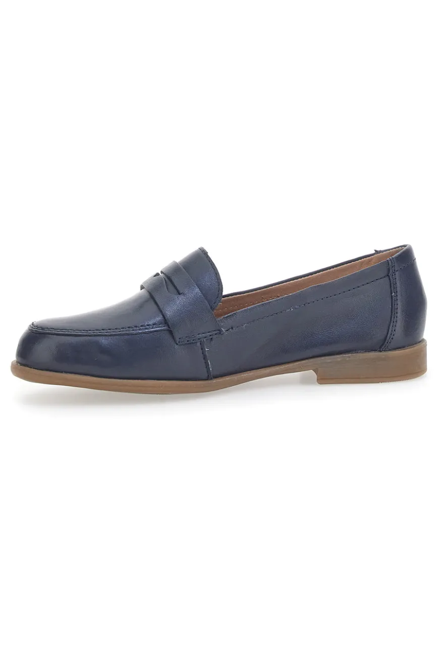 Mocassini Blu Con Bocca di Leone Pittarello Look 02 M