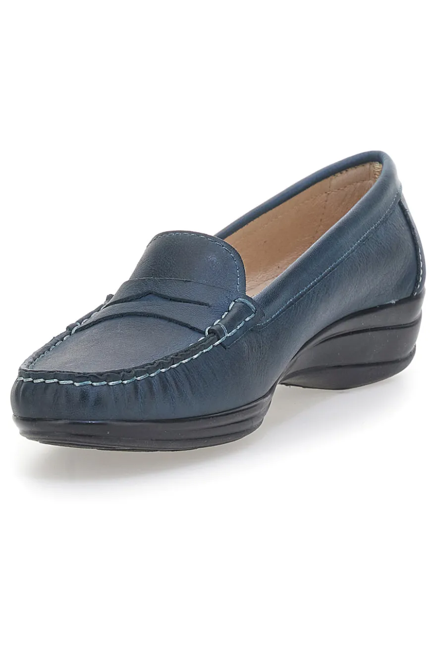 Mocassini Blu Con Bocca di Leone Pittarello Focus 8160