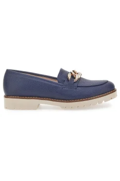 Mocassini Blu con Catenella Pittarello Glam 3640