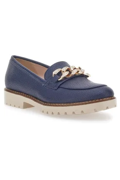 Mocassini Blu con Catenella Pittarello Glam 3640