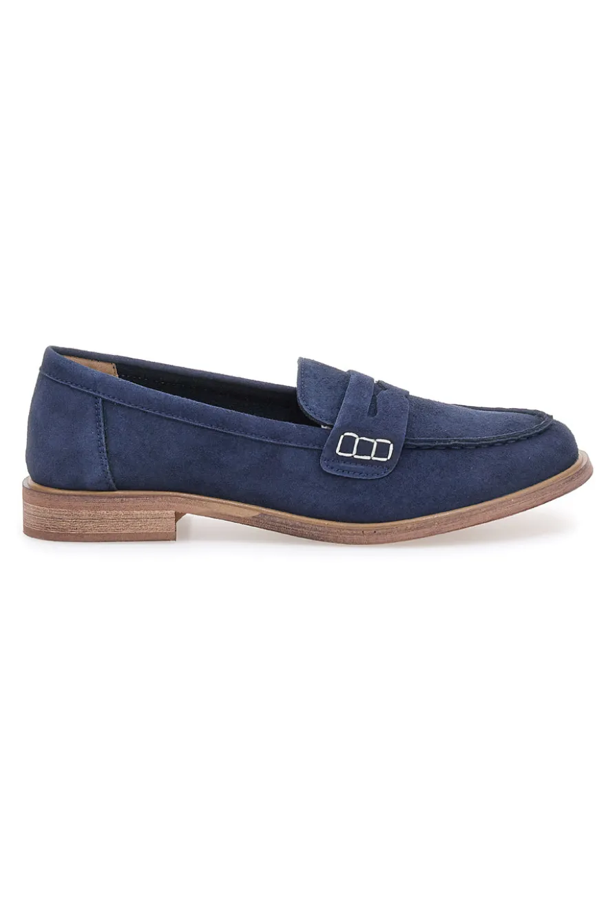 Mocassini blu con dettaglio decorativo Le Havre Paris KMD26W40