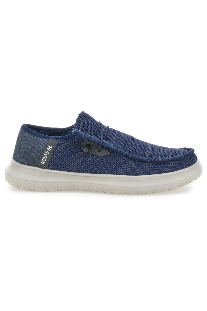 Mocassini Blu con Lacci Elastici ROUTE 66 RO51803