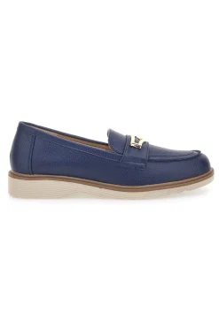 Mocassini Blu Con Morsetto Dorato Le Havre Paris 3202122